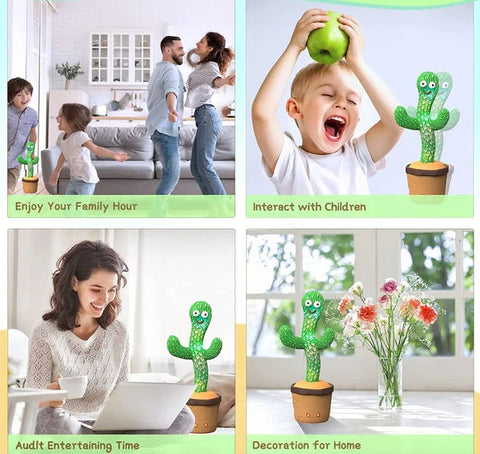 Dancing Cactus Plush Toy with Recording and Music