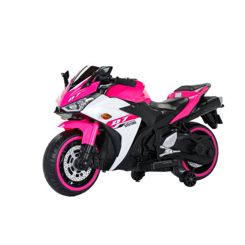 12V Kids Ride-On Electric Motorcycle with Training Wheels