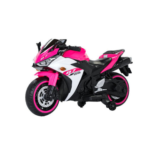 12V Kids Ride-On Electric Motorcycle with Training Wheels