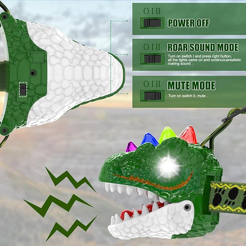 Dinosaur Headlight with Light and Music Effects