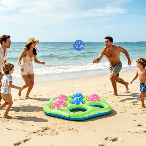 Inflatable Tic-Tac-Toe Pool Game Set With 7 Balls