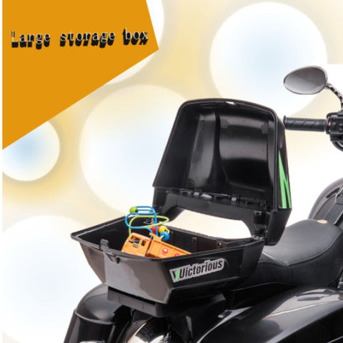12V 2-Seat Electric Kids Ride-On Motorcycle with 3 Wheels