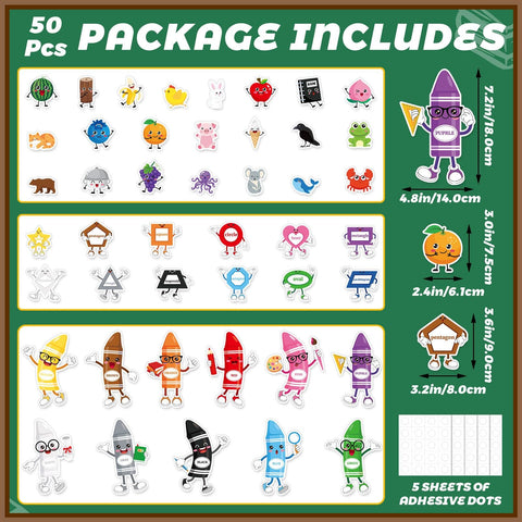 50-Piece Bulletin Board Classroom Decoration Cutouts Set