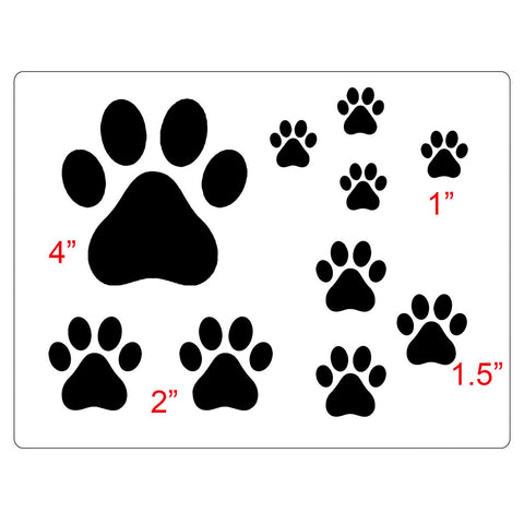 2-Pack Reusable Dog and Cat Paw Print Painting Stencils