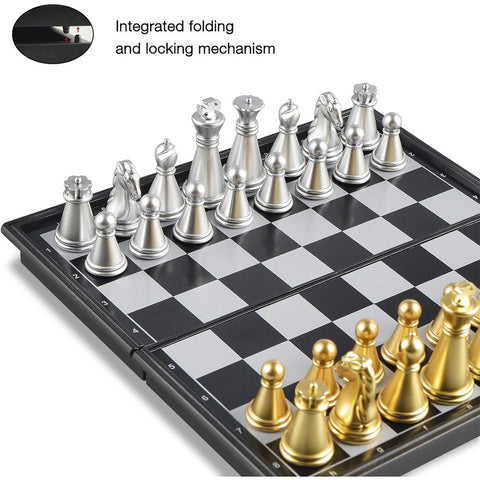 9.8-Inch Travel Folding Magnetic Chess Set
