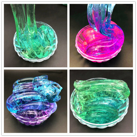 Gradient Multicolor Crystal Mud Slime for DIY Crafting