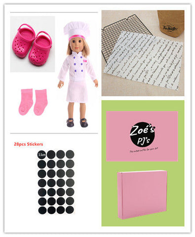 Chef Clothes Outfit Accessories for 18-Inch Dolls