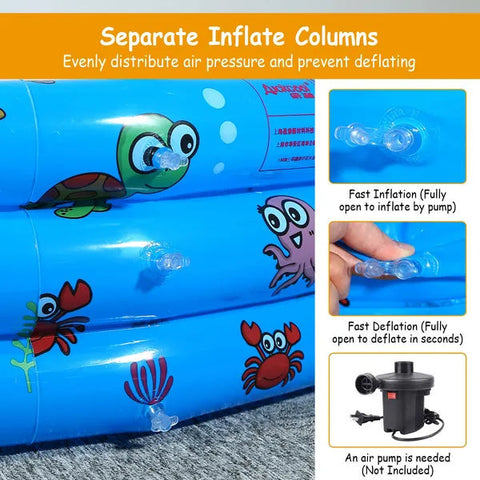51x13 In Inflatable Swimming Pool for Kids