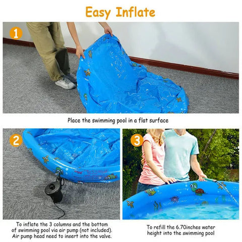 51x13 In Inflatable Swimming Pool for Kids