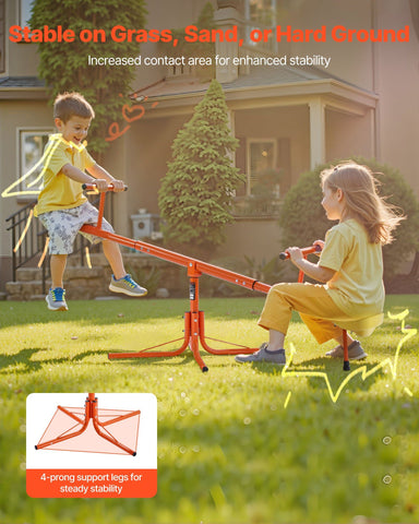 Kids 360-Degree Swivel Teeter Totter Seesaw with 100 lb Capacity