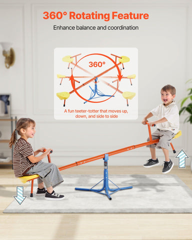 360-Degree Rotating Kids Seesaw with 100 lb Capacity