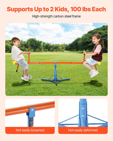 360-Degree Rotating Kids Seesaw with 100 lb Capacity