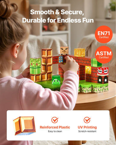 100-Piece Magnetic Building Blocks STEM Montessori Sensory Toys Set