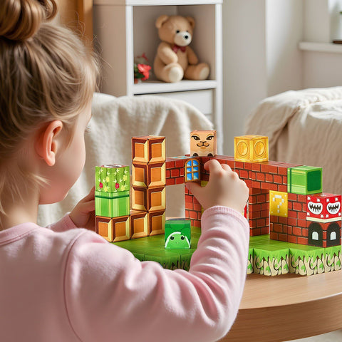 100-Piece Magnetic Building Blocks STEM Montessori Sensory Toys Set