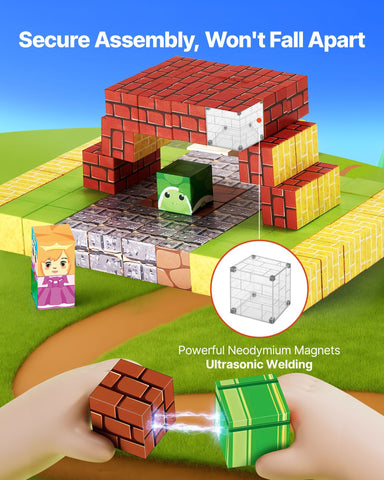 100-Piece Magnetic Building Blocks STEM Montessori Sensory Toys Set