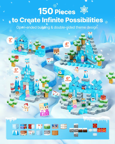 150-Piece Magnetic Blocks Glacier Castle Set