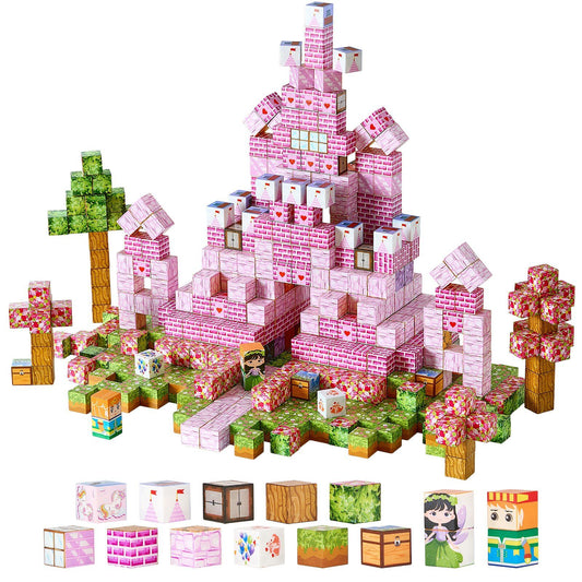 100-Piece Princess Castle Magnetic Blocks STEM Sensory Toy Set