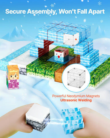 150-Piece Magnetic Blocks Glacier Castle Set