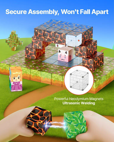 150-Piece Magnetic Blocks Forest Castle Building Set
