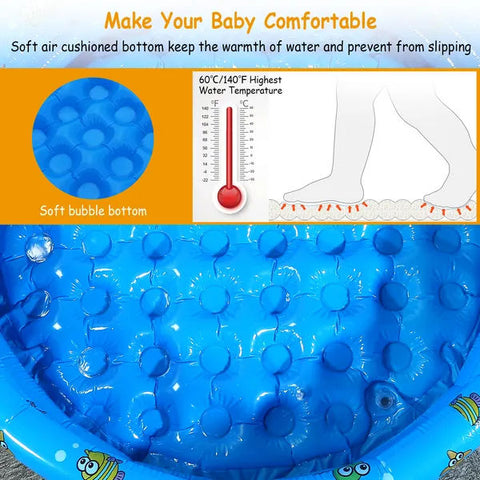 51x13 In Inflatable Swimming Pool for 3 Kids
