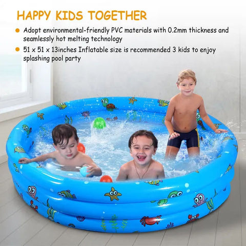 51x13 In Inflatable Swimming Pool for 3 Kids