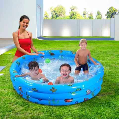 51x13 In Inflatable Swimming Pool for 3 Kids