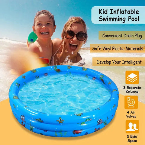 51x13 In Inflatable Swimming Pool for 3 Kids