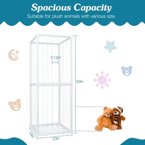 Standing PVC Stuffed Animal Storage Organizer Cage
