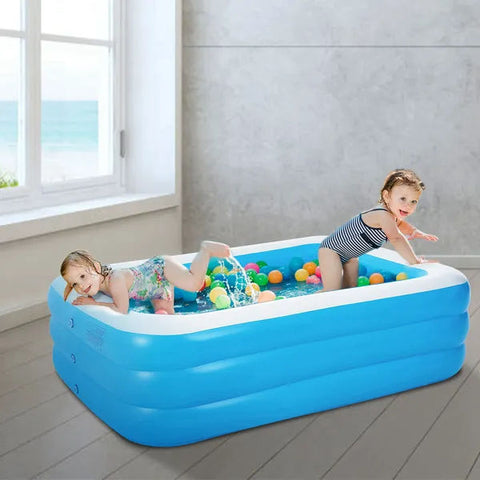 120-Inch Inflatable Family Swimming Pool | Blow-Up Lounge Pool