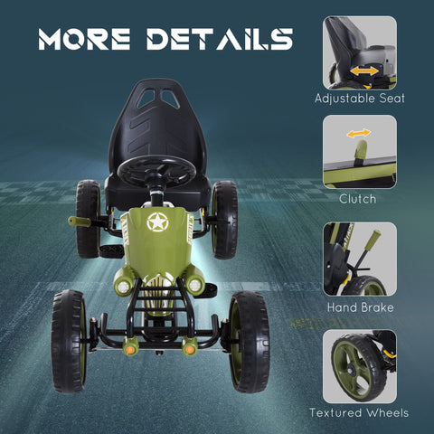 Pedal Go Kart with Adjustable Seat for 3-6 Year Olds