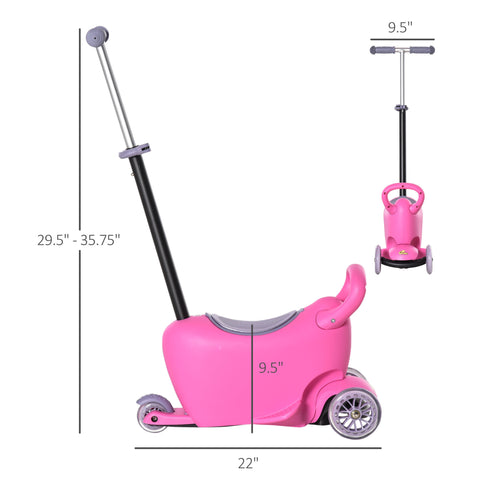 3-in-1 Kids Ride On Push Car | Adjustable Scooter Walker