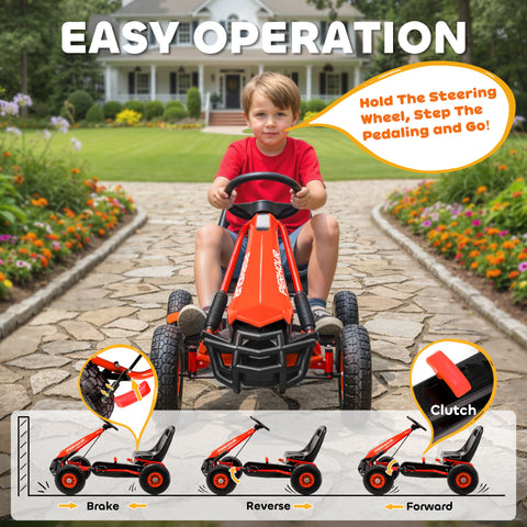 Kids Pedal Go Kart with Adjustable Seat