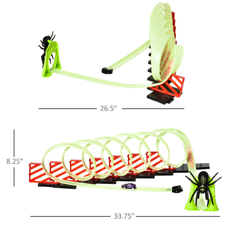 Glowing Criss-Cross Race Track Toy Set with Pull-Back Car