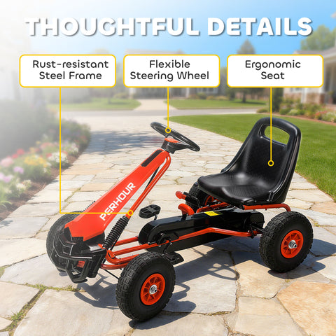 Kids Pedal Go Kart with Adjustable Seat