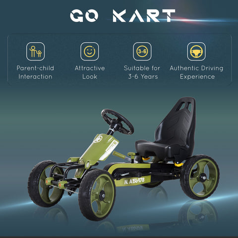 Pedal Go Kart with Adjustable Seat for 3-6 Year Olds