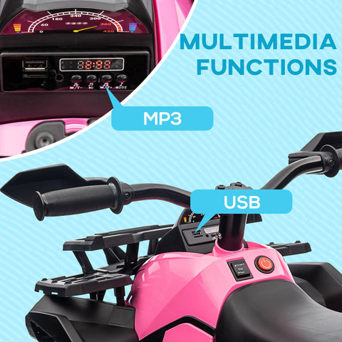 12V Kids Electric 4-Wheeler ATV with Music and Headlights