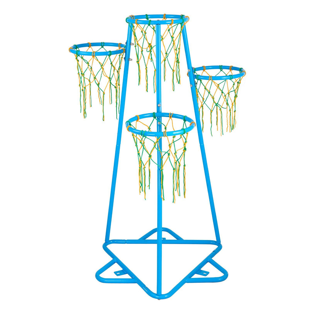 4-Hoop Portable Kids Basketball Stand With Adjustable Heights