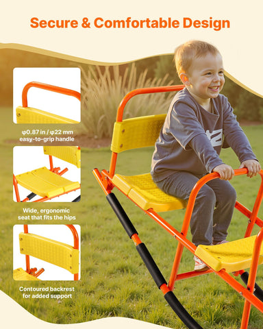 Kids Metal Rocking Seesaw With Handles