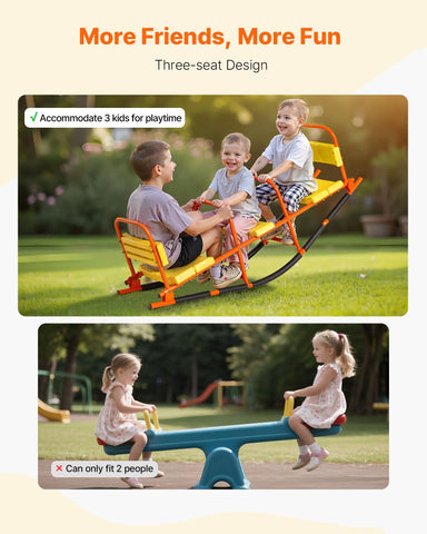 Kids Metal Rocking Seesaw With Handles