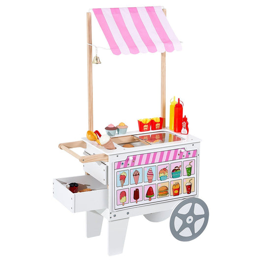 25-Piece Pretend Play Ice Cream Cart Playset for Kids
