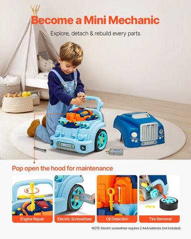 60-Piece Kids Mechanic Car Engine Repair Toy Set