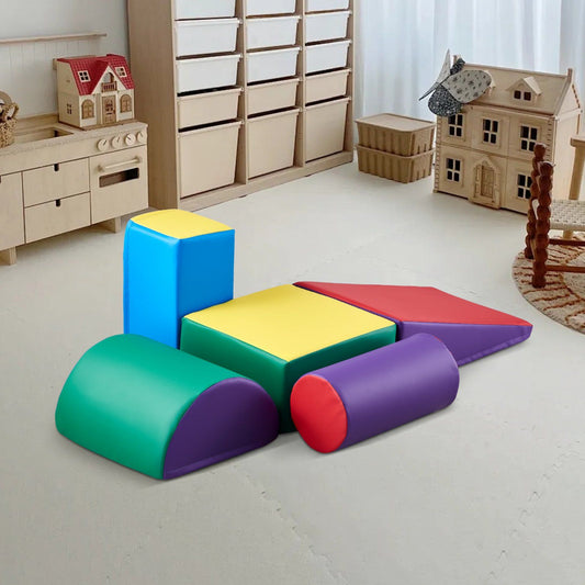 5-Piece Foam Climbing Blocks Set for Toddlers and Preschoolers