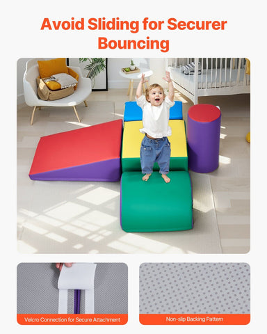 5-Piece Foam Climbing Blocks Set for Toddlers and Preschoolers