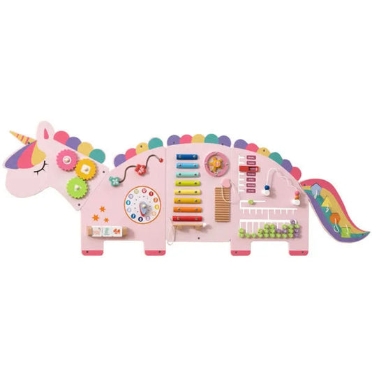 11-in-1 Dinosaur Wooden Sensory Activity Wall Busy Board