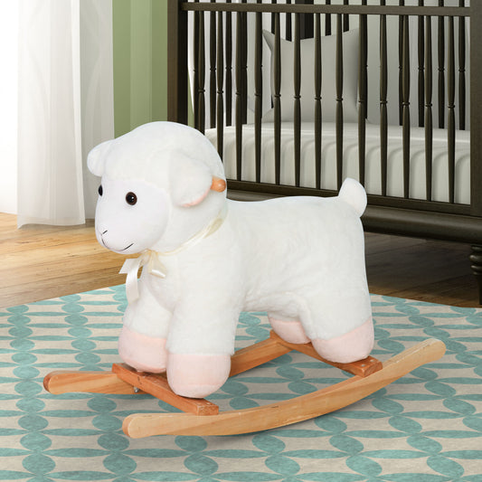 Plush Lamb Rocking Horse Sheep Ride On Rocker for Kids