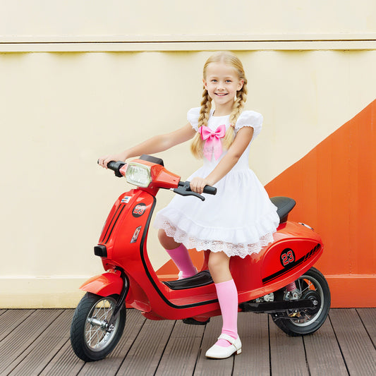 24V Electric Kids' Motorcycle with Rear Suspension, 3-Speed, Red