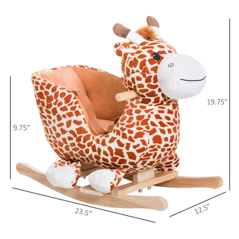 Plush Giraffe Rocking Chair Toy With Sound