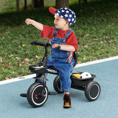 Toddler Tricycle with Adjustable Seat and Storage Baskets