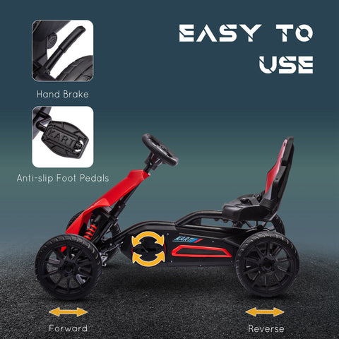 Kids Pedal Go Kart with Adjustable Seat and Swing Axle