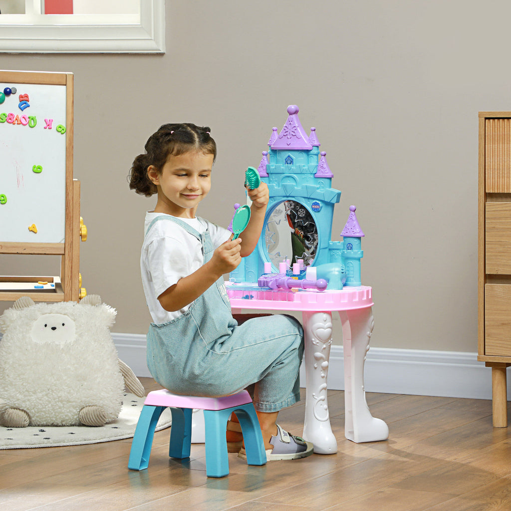 Castle Kids Vanity Set with Mirror and Stool